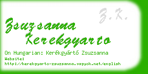 zsuzsanna kerekgyarto business card