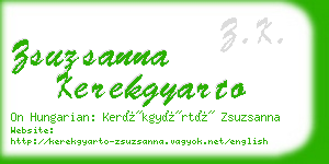 zsuzsanna kerekgyarto business card